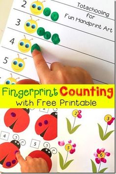 fingerprint counting with free printables for toddlers to practice counting and number recognition