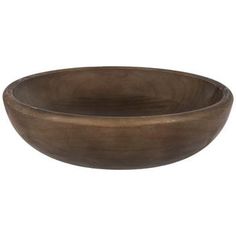 a brown bowl sitting on top of a white table