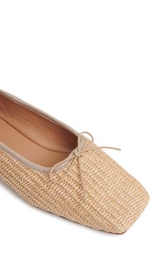 Bring beachside texture to your next ensemble with this raffia ballet flat set atop a flexible Italian nubuck leather sole. Textile upper/leather lining and sole Made in Portugal Perfume Gift Sets, Perfume Gift, Womens Ballet Flats, Fragrance Gift, Mansur Gavriel, Fragrance Gift Set, Fragrance Design, Fabric Gift Bags, Nubuck Leather