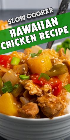 this hawaiian chicken recipe is ready to be eaten in the slow cooker or on the stove