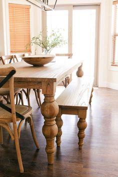 From coastal interiors to farmhouse, the soft casual sophisticated look of this 94” long dining table blends seamlessly in casual design styles from modern to classic. Crafted from reclaimed mindi wood in a natural weathered finish with wood grain details for an antique look that’s versatile enough to complement most color palettes. Featuring effortlessly defined turned legs that give it the warmth and appeal of an heirloom that’s been passed down for generations. Dimensions: 94": 94"L x 39"D x Solid Wood Farmhouse Dining Table, 8 Person Farmhouse Table, White Kitchen Wooden Dining Table, Dining Room Table Natural Wood, Santa Rosa Plank Dining Table, Kitchen Table 8 Person, Warm Wood Dining Table, Dining Room Table With Benches, Dining Table With Light Wood Floors