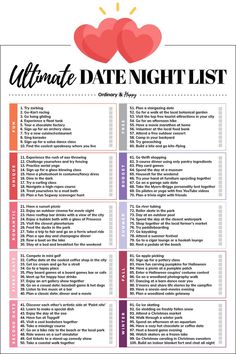 Date Night Checklist, Plan A Date Night For Him, Cute Dating Ideas, 222 Date Idea, Date Night List Ideas, Date Ideas That Start With A, Date Ideas For Birthday, Types Of Dates For Couples, Mystery Date Ideas