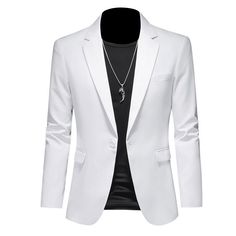 Product Description * Item:Men's Casual Suit Blazer Slim-Fit Suit Jacket Wedding Business Dress Suit Tops * Condition: 100% Brand New * Size:Asian  * Package:1pc (without any accessories ）    Please note: 1.Please allow a little error due to manual measurement. 2.The color maybe a little difference because of the light,screen reflection etc. 3.If you are not sure what size to choose, you can tell us your height and weight, we will recommend the right size for you. Shipping 1. Your Item(s) will b Groom Party, Style Gentleman, Mens Casual Suits, Black Solid Color, 90s Country, Business Casual Blazer, Blazer White, Jacket Suit, Slim Fit Jackets