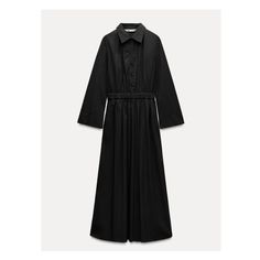 ZARA WOMAN COLLECTIONLapel collar midi dress with long sleeves. Elastic waistband with pleats. Side pockets. Front button closure. Long Sleeve Shirt Dress With Pleated Waist For Daywear, Chic Long Sleeve Shirt Dress With Pleated Waist, Chic Pleated Waist Midi Dress For Fall, Black Lapel Collar Dress For Work, Long Sleeve Midi Dress With Pleated Waist For Fall, Chic Fall Midi Dress With Pleated Waist, Fall Daywear Dresses With Stand Collar, Fall Dress With Stand Collar For Daywear, Fall Long Sleeve Midi Dress With Pleated Waist