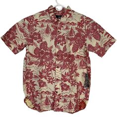 Hurley Hobie Mens Murphy Woven Hawaiian Collared Button Short Sleeve Shirt Sz Xl New With Tags! Please Look At The Photos For An Accurate Description! If You Have Any Questions, Please Feel Free To Message M -Regular Fit -Short Sleeves -Left Chest Patch Pocket With Sunglass Slot -Sustainable Coconut Buttons -Pleats At Back Yoke With Scalloped Hem -One & Only Hurley Label On Front Pocket -Brand : Hobie Hurley -Fabric : 100% Cotton With Reverse Print Thanks For Looking! Red Hawaiian Button-up Shirt For Vacation, Red Casual Collared Hawaiian Shirt, Casual Red Collared Hawaiian Shirt, Red Summer Camp Shirt With Button Closure, Red Button-up Hawaiian Shirt For Vacation, Red Button-up Hawaiian Shirt For Beach, Red Hawaiian Shirt For Vacation, Red Hawaiian Vacation Shirt, Red Button-up Camp Shirt For Beach