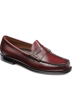 G.H.BASS Larson Leather Penny Loafer (Men) | Nordstrom Classic Moccasins With Stitched Sole And Almond Toe, Classic Moccasins With Almond Toe And Stitched Sole, Classic Almond Toe Moccasins With Stitched Sole, Classic Wingtip Moccasins, Classic Moccasins With Stitched Sole, Classic Plain Toe Tassel Loafers, Classic Almond Toe Loafers, Classic Loafers With Leather Lining, Classic Moc Toe Dress Shoes With Leather Footbed