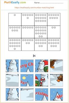 a printable christmas themed math game for kids to practice counting and subming numbers