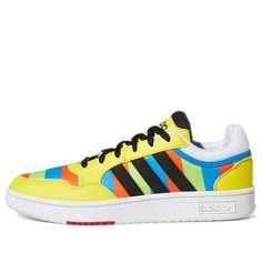 adidas neo Hoops 3.0 Ses 'Yellow Blue Green' GX3705 (SNKR/Skate/Casual/Unisex/Low Top/Crossover) Yellow Adidas Lace-up Sneakers, Multicolor Sporty Sneakers For Skateboarding, Neon Yellow Low-top Sneakers With Boost Midsole, Sporty Multicolor Sneakers For Skateboarding, Multicolor Skate Shoes With Boost Midsole For Sports, Sporty Multicolor Skate Shoes With Vulcanized Sole, Urban Yellow Skate Shoes With Rubber Sole, Yellow Urban Skate Shoes With Rubber Sole, Yellow Sneakers For Streetwear