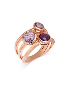 Bloomingdale's Amethyst & Pink Amethyst Multi Row Ring in 14K Rose Gold 14k Rose Gold Jewelry, Alexis Bittar Jewelry, Wild Orchid, Purple Rose, Pink Amethyst, Alexis Bittar, Rose Gold Jewelry, Purple Roses, Purple Gold