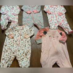 Five Footed Pajama Sets. Gently Used Condition. Some Never Worn. Size Newborn. God Baby, Thanksgiving Food, Kids Pajamas, Pajama Sets, Girl Baby, Baby Stuff, Pajama Set, Kids Shop, Baby Clothes