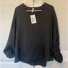 Nwt Dressy Black Top Good For Work! Black Blouse For Brunch In Fall, Dressy Black Top, Dressy Tops, Black Top, Top Blouse, Womens Sizes, Blouses, Womens Tops, Women Shopping