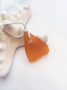 Ultra Rare Orange SeaGlass Necklace Orange by GulfCoastTreasure Mermaid Tears, Beachglass Jewelry, Mermaid Necklace, Sea Glass Necklace, Birthday Jewelry Gift, Sea Glass Art, Sea Glass Jewelry, Glass Necklace, Etsy Jewelry