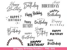 happy birthday bundle 1 - png svg