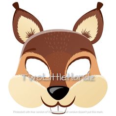 "**No physical items will be sent, this is a digital product. After the purchase, you can instantly download the files.** This Squirrel Mask is perfect for your next animal-themed birthday party. It is also perfect for instant craft time as the black&white version can be used as a coloring page and both colored and non-colored pages can be cut out by two little handz.  For more craft ideas, tutorials and templates, follow @twolittlehandz on Facebook, Instagram, Pinterest, TikTok. Consider becomi Squirrel Printable, Squirrel Mask, Mascara Papel Mache, Animal Mask Templates, Face Mask Template, Animal Masks For Kids, Printable Mask, Animal Themed Birthday Party, Elephant Printable