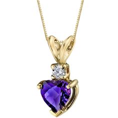 Inspired by a love of luxury Dress it up or dress it down. But don't leave the palace gardens without this crown jewel. This classic pendant features heart shape Peora natural Amethyst gemstones in 14K yellow gold. Our natural Amethyst gemstones are a unique gift from nature. By cutting them in a way that respects the rough's natural radiance, we ignite their inherent intensity and maximize their brilliance to deliver on our signature Peora standard. Handcrafted in pure 14K yellow gold goodness, this pendant has been carefully coated in an elegant finish. Our artisans are expertly trained in this process which fortifies the pendant's strength, shine and brilliance. Too many pieces on your wishlist and can't decide? Good problems to have! Our concierge stylists are here to help with all of Blue Sapphire Diamond Pendant, Jewelry Questions, Black Opal Pendant, Sapphire Diamond Pendant, Gemstone Necklaces, Blue Sapphire Diamond, Diamond Gift, Mom Jewelry, Amethyst Pendant