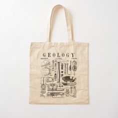 a tote bag with the words geology printed on it