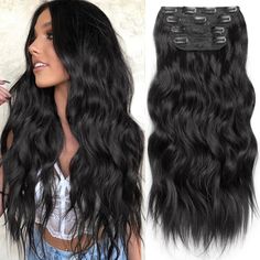 PRICES MAY VARY. 🌸【More Volume】--At 190g 20 inches,Each pack includes: 2 pieces of 5 inches wide 2 clips in wefts; 1 piece of 6 inches wide 3 clips in weft; 1 piece of 7 inches wide 4 clips in weft. 💕【After Wearing Effect】--It can make your hair look more natural and this hair extension can make your hair look longer, thicker, which is very easy to wear. You can trim and reshape your hair style according to your own hair length. 💖【More Comfortable & Healther】-- Double Weft is used instead of Clip In Black Hair Extensions, Clip In Hair Extensions 16 Inch, How Long Can You Wear Clip In Hair Extensions, 22 Inch Hair Extensions Dark Brown, Hair Extensions Long, Clip In Hair Extensions Dark Brown, Hair Extension Brands, Hair Extensions For Short Hair, Natural Hair Extensions