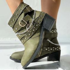 Category:Boots; Upper Materials:PU; Embellishment:Buckle; Season:Fall,Winter; Heel Type:Low Heel,Block Heel; Gender:Women's; Toe Shape:Round Toe; Type:Booties Ankle Boots; Style:Luxurious,Industrial Style,Fashion,Casual; Heel Height(inch):1-2; Outsole Materials:Rubber; Occasion:Daily,Work,Outdoor,Walking; Closure Type:Zipper; Listing Date:08/21/2023; 2024 Trends:Motorcycle Boots,Plus Size,Work Boots,Winter Boots,Booties Ankle Boots Fall Heel, Boots Plus Size, Cheap Ankle Boots, Womens Suede Boots, Slouchy Boots, Boots Style, Winter Ankle Boots, Boots Winter, Estilo Chic