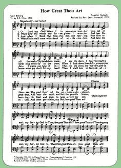 an old sheet music with the words how great thou art