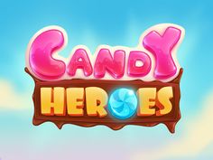 the candy hero logo is shown in front of a blue sky