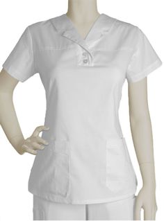 Nurses Uniform Modern, Unique Scrubs, Nurse Dress Uniform, White Scrubs, Scrub Suit, Fit Scrubs, Beauty Tunics