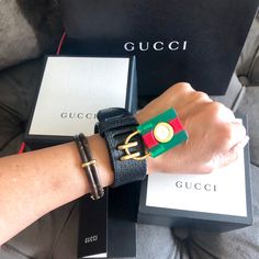 Gucci Watch Green And Red Plexiglass Padlock With Black Leather Band New. Condition Used Looks Brand New I Still Have The Tags. 100% Authentic Green And Red Web Plexiglass Case With Twirl Central System, 30x 34 Mm. Gold Tone Stainless-Steel Rotating Inner Case. White Mother Of Pearl Dial. Black Leather Wrist Strap. Wrist Size Adjustable From 155mm To 165mm. Comes With Original Gucci Packaging, Watch Booklet And Retail Bag. No Offers Pls, This Is The Lowest Price I Can Sell It For. Designer Adjustable Gucci Bracelet, Gucci Jewelry With Bracelet Strap For Gift, Gucci Luxury Adjustable Bracelets, Modern Gucci Bracelet For Gift, Modern Gucci Bracelet As A Gift, Luxury Adjustable Gucci Bracelets, Luxury Adjustable Gucci Bracelet, Adjustable Gucci Bracelets For Formal Occasions, Gucci Bracelet As Gift