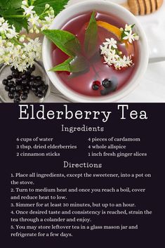 elderberry tea ingredients and recipe