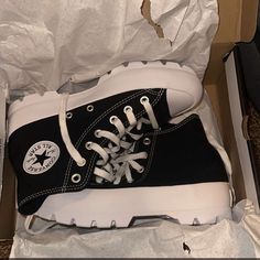 Brand New! Converse Platform Shoes, Black Converse Platform, Converse Shoes Platform Black, Platform Converse Black, Alt Converse, Emo Shoes Converse, Black Converse Platform High-top Sneakers, Black Converse Price, Black Alt