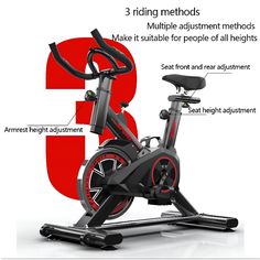 an exercise bike with instructions on how to use the stationary seat and handlebars