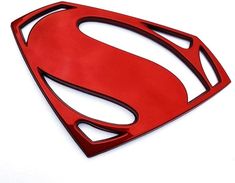 a red superman symbol on a white background