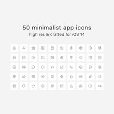 50 minimalist app icons high res & crafted for iphone