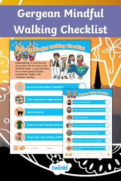 Gergean mindfulness walking checklist for children to use in the middle of Ramadan Ramadan Checklist, Mindfulness Skills, Checklist For Kids, Safety Checklist, Kindness Challenge, Tie Shoelaces, Activities For Kids