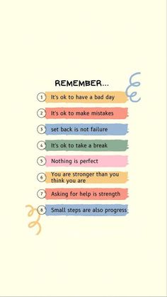 a poster with the words reminders written in different colors and font, including scissors