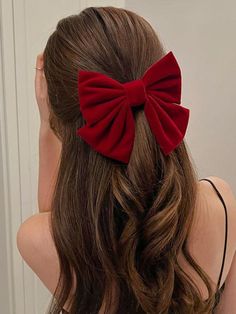 Red  Collar  Zinc Alloy   Embellished   Women Accessories Red Prom Accessories, Red Hair Bows, Red Bow Hairstyle, Red Bow In Hair, Red Hair Accessories, Red Hair Bow, Crystal Crown Wedding, Choppy Bob Haircuts