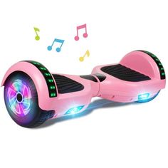 the pink hover has music notes coming out of it's wheels and lights