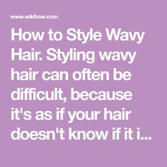 How to Style Wavy Hair. Styling wavy hair can often be difficult, because it's as if your hair doesn't know if it is straight or curly. There are several different ways to style wavy hair, or if you have straighter hair, to achieve natural... Ways To Style Wavy Hair, Styling Wavy Hair, Wavy Hair Styling, Hairstyles For Long Curly Hair, Style Wavy Hair, Tight Braids, Loose Braids, Step By Step Hairstyles, Braid Out