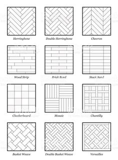 the different types of herringbones for flooring and wallpaper royalty photo - illustration