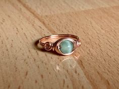 Rose Gold Boho, Boho Rings Gold, Cats Eye Ring, Green Cat, Ring Wire, Green Ring, Wire Wrapped Ring, Green Rings, Diffuser Jewelry