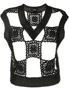 a black top with crochet on it