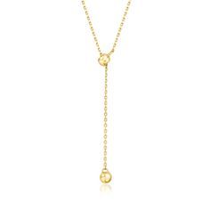 Ross-Simons - 10kt Yellow Gold Lariat-Style Necklace. Canaria fine jewelry. Perfect for everyday wear, these genuine 10kt gold wardrobe essentials are fashionable, fun and designed to last a lifetime. Strong and durable, our collection of gold classics is always a great value. This handcrafted 10kt yellow gold cable-chain necklace features a sliding mechanism that can be adjusted to create different drop lengths, like a lariat. 10kt yellow gold lariat-style necklace. Minimalist 14k Yellow Gold Lariat Necklace, Classic Gold Lariat Necklace With Clavicle Chain, Elegant Lariat Necklace, Tarnish Resistant, 14k Yellow Gold Adjustable Jewelry, 14k Yellow Gold Jewelry With Adjustable Length, Elegant Tarnish Resistant Lariat Necklaces, Yellow Gold 14k Jewelry With Adjustable Length, Elegant Tarnish Resistant Lariat Necklace, Dainty Yellow Gold Lariat Necklace With Dangle