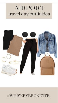 Airport travel day style #outfitinspo #AirportOutfits #outfit. https://whispers-in-the-wind.com/best-travel-essentials-list-for-the-long-flights/?travel Outfits For Flights Travel, Comfortable Travel Outfit, Airport Travel Outfits, Comfy Travel, Airport Outfits, Holiday Clothes