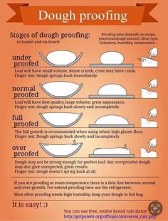 an orange poster with instructions on how to use dough proofing for baking and other things