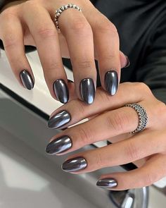 20. Chrome Nail Colors Chart, Chrome Gel Nails Ideas, Subtle Chrome Nails, Color Chrome Nails, Gray Chrome Nails, Gel Nails Chrome, Chrome Gel Nails