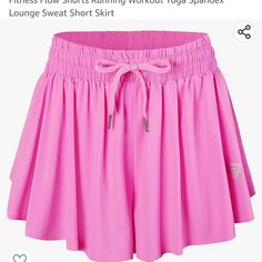 Flowy Butterfly Shorts In Neon Pink Size Small New Never Worn Super Soft Materia Pink Drawstring Workout Shorts, Pink Stretch Shorts With Drawstring, Butterfly Shorts, Galaxy Shorts, Shorts Flowy, White Running Shorts, Under Armor Shorts, Lululemon Skirt, Womens Athletic Shorts