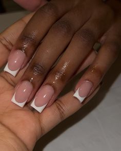 Black or white french ❤️‍🔥😍 love them both so clean 🧼 | Instagram Concert Nails, White Tip Nails, Acrylic Toe Nails, French Tip Nail Designs, Baddie Nails, French Tip Acrylic Nails, Her Nails, French Acrylic Nails