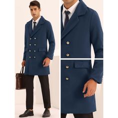 The classic double-breasted trench coat is simple, modern and stylish. Go well with ripped jeans, sweaters and sneakers to make a gentle casual look. The winter solid trench coat is suitable for party, winter outgoing, office, meetings, daily wear and so on. Great gift for your friend, boyfriend, and your father. Double-breasted Business Casual Peacoat For Winter, Winter Business Casual Double-breasted Peacoat, Casual Double-breasted Business Pea Coat, Casual Double-breasted Pea Coat For Business, Casual Business Pea Coat With Double-breasted Buttons, Casual Long Peacoat For Business, Plaid Overcoat, Winter Overcoat, Long Overcoat