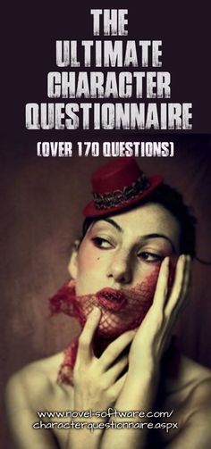 the ultimate character question book cover with an image of a woman holding her face covered in blood