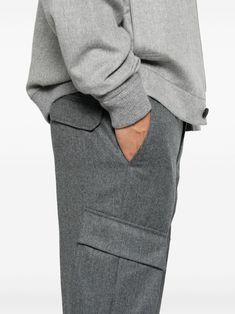 Find CORNELIANI Wool Trousers on Editorialist. heather grey wool mélange effect concealed fly and button fastening belt loops two diagonal pockets to the sides two side cargo pockets two rear flap pockets straight leg Wool Trousers, Heather Grey, Top Brands, Straight Leg, Trousers, Luxury Fashion, Wool, Grey