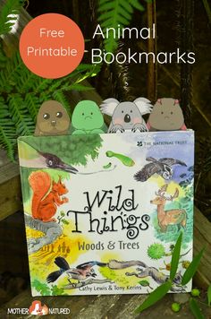 an animal bookmark with the title wild things and trees