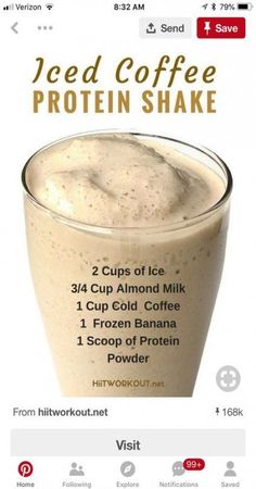 an ad for iced coffee protein shake on the app store's facebook page, which is